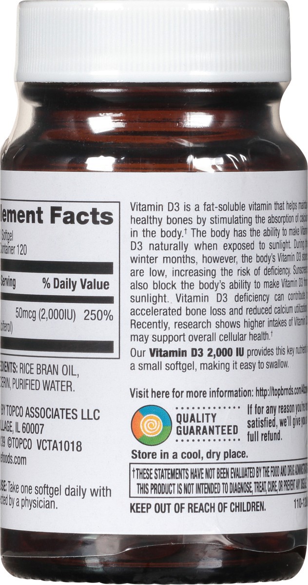 slide 9 of 9, Full Circle Market 50 mcg Vitamin D3 120 Softgels, 120 ct