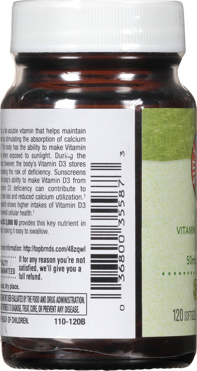 slide 4 of 9, Full Circle Market 50 mcg Vitamin D3 120 Softgels, 120 ct