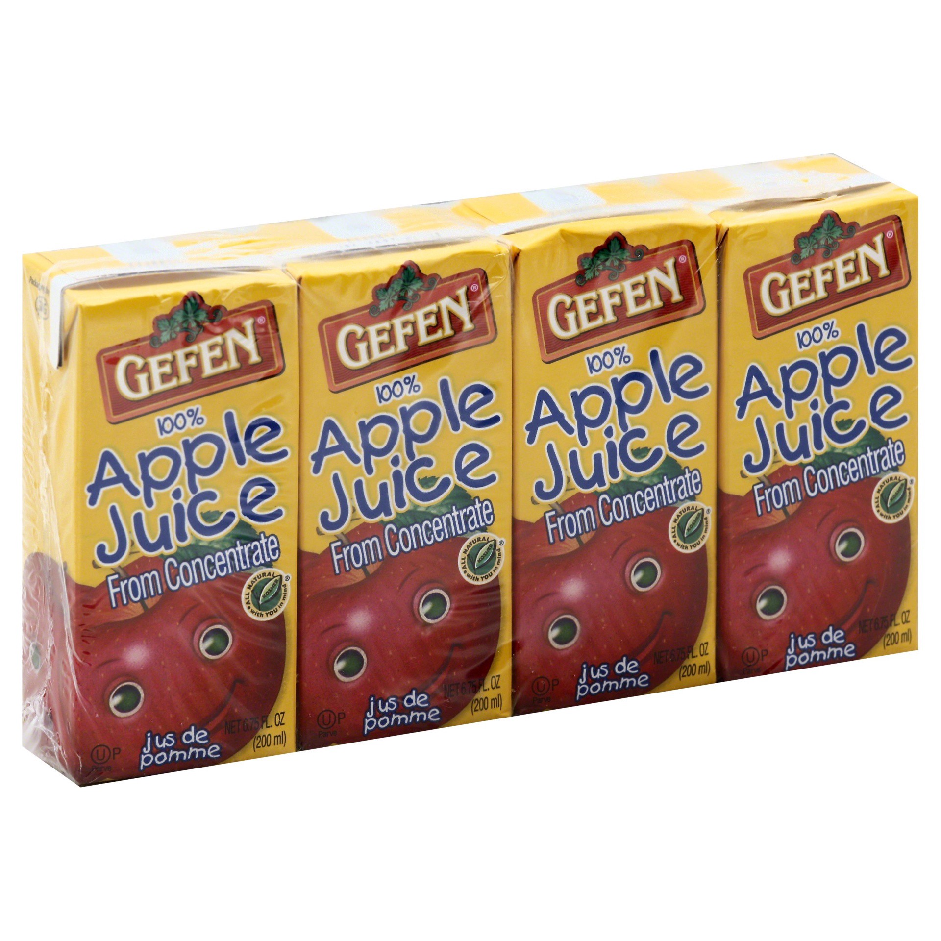 slide 1 of 4, Gefen Apple Juice Boxes, 4 ct; 6.75 fl oz