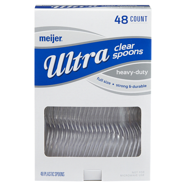 slide 1 of 1, Meijer Ultra Clear Plastic Spoons, 48 ct