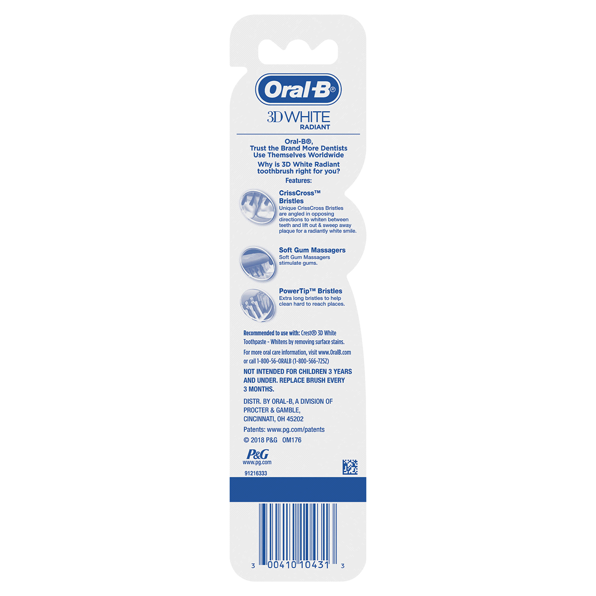 slide 3 of 3, Oral-B 3d White Radiant Whitening Manual Toothbrushes Soft Bristles, 2 ct