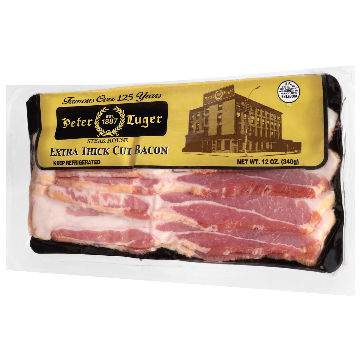 slide 3 of 4, Peter Luger Extra Thick Cut Bacon 12 oz, 12 oz