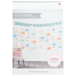 American Greetings Floral Mint Birthday Balloon Banner Kit with Daisy Drop Decorations & Balloons