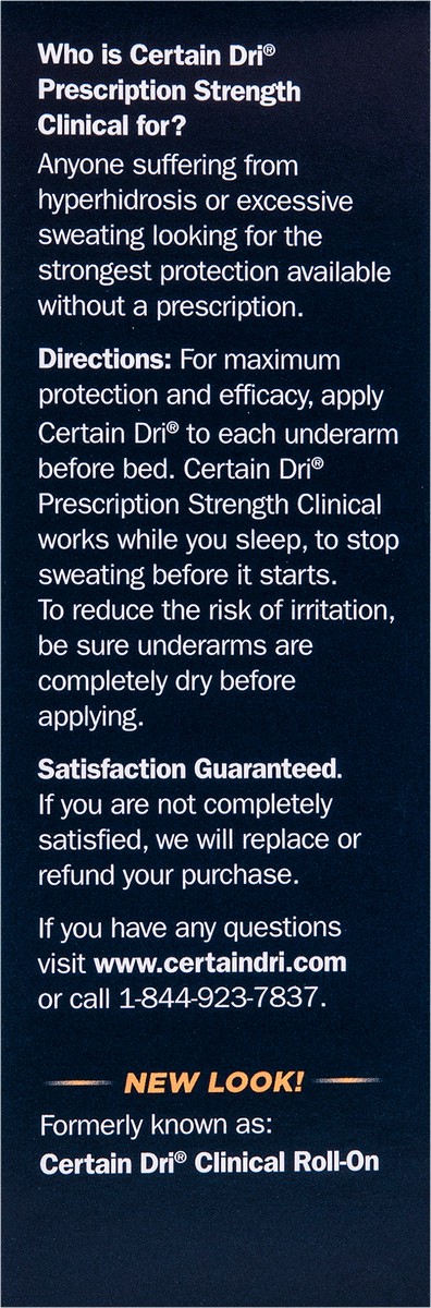 slide 5 of 8, Certain Dri Extra Strength Clinical 72-Hour Roll-On Antiperspirant, 1.2 Oz, 1 ct