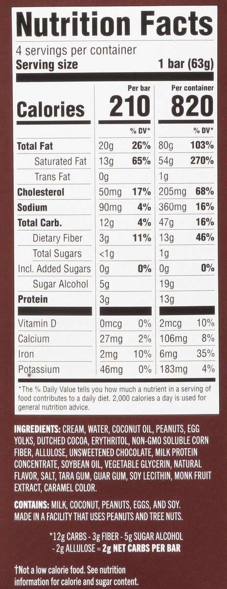 slide 3 of 13, Enlightened Keto Collection Caramel Dark Chocolate Peanut Keto Bars, 4 ct