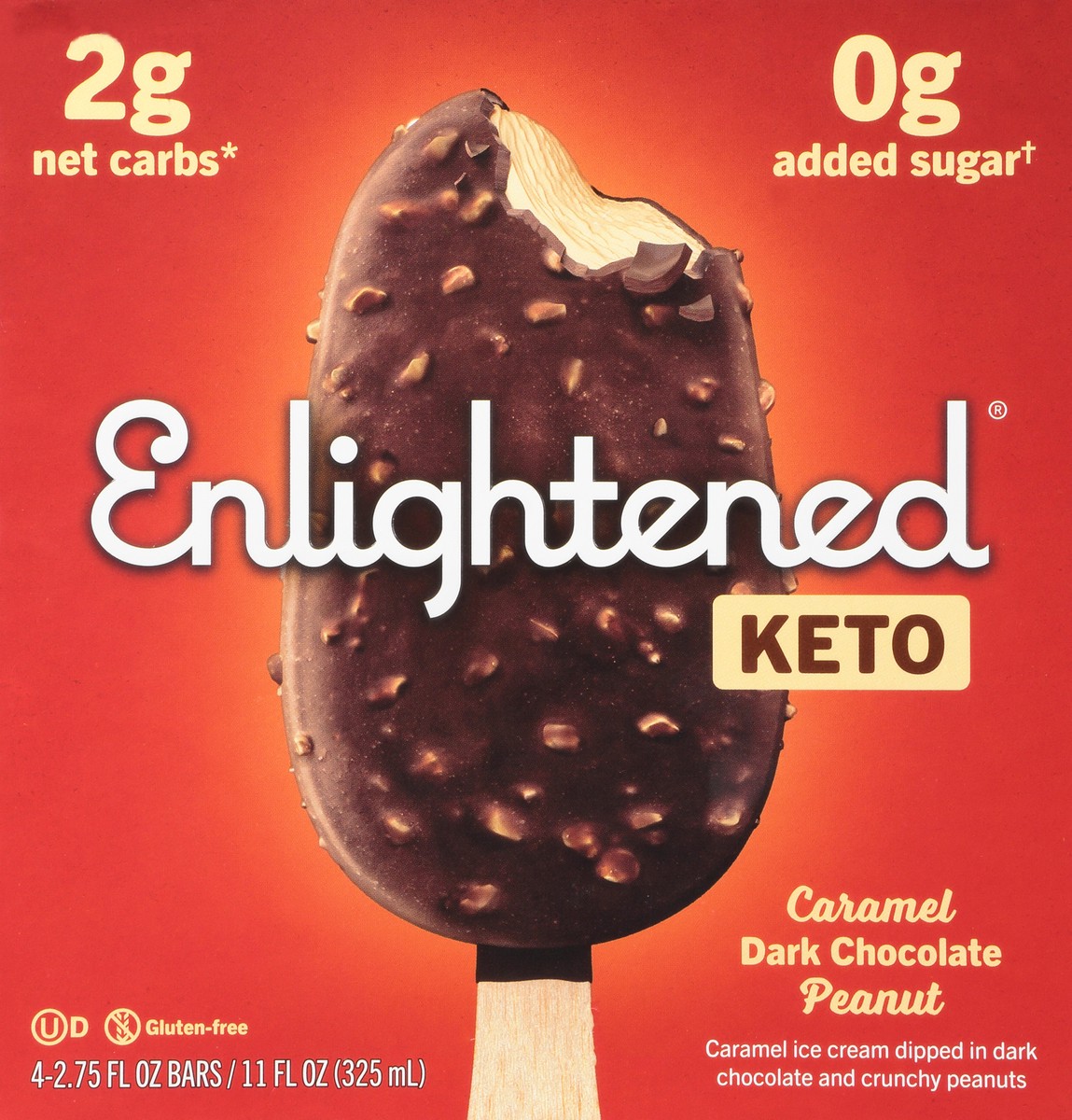 slide 12 of 13, Enlightened Keto Collection Caramel Dark Chocolate Peanut Keto Bars, 4 ct