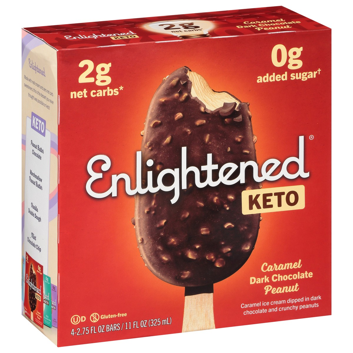 slide 5 of 13, Enlightened Keto Collection Caramel Dark Chocolate Peanut Keto Bars, 4 ct