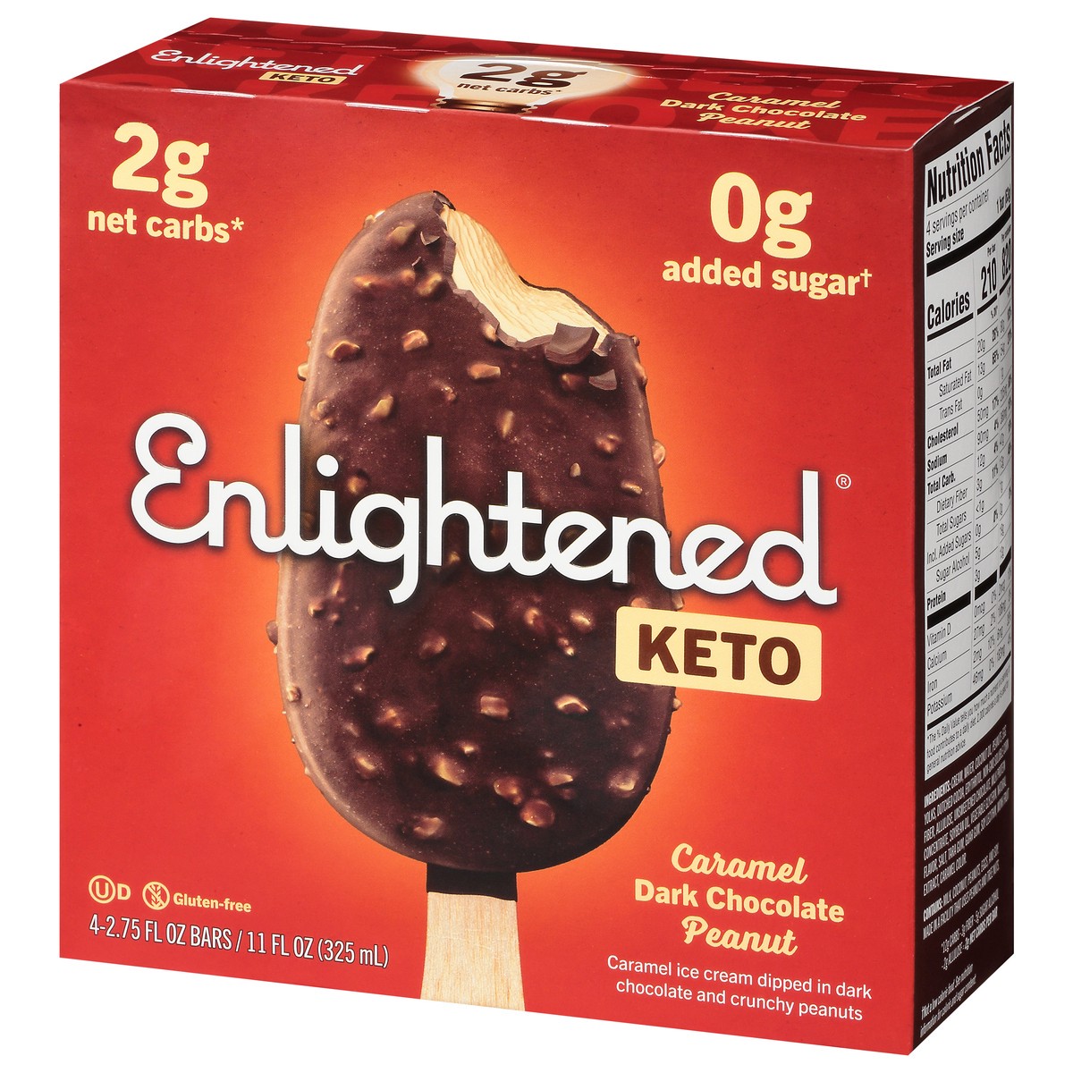 slide 8 of 13, Enlightened Keto Collection Caramel Dark Chocolate Peanut Keto Bars, 4 ct