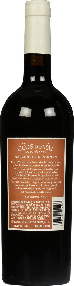 slide 6 of 9, Clos du Val Napa Valley Cabernet Sauvignon 750 ml, 750 ml
