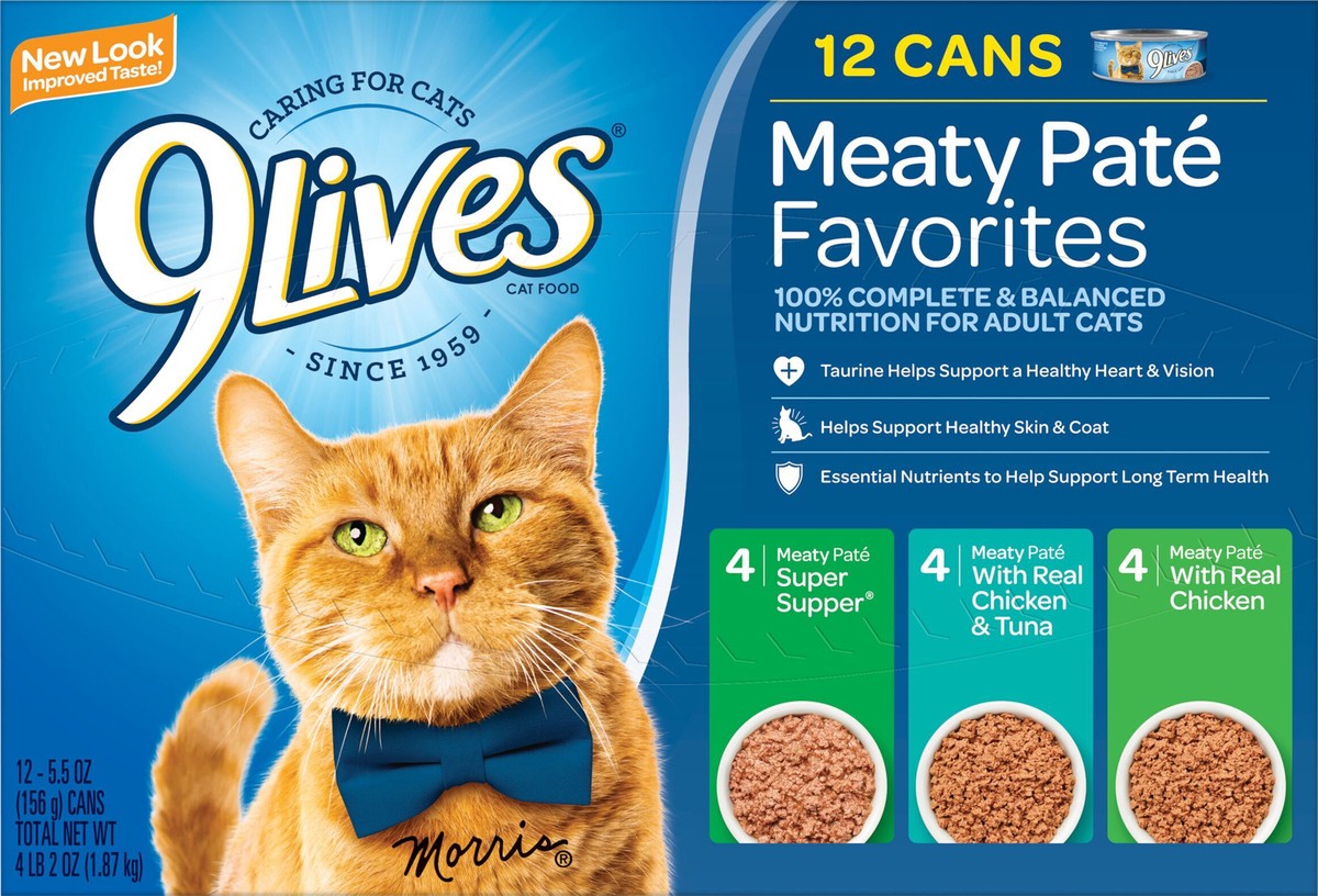 slide 5 of 7, 1/66Oz 9Lives Pate Fvrts Varp, 12 ct