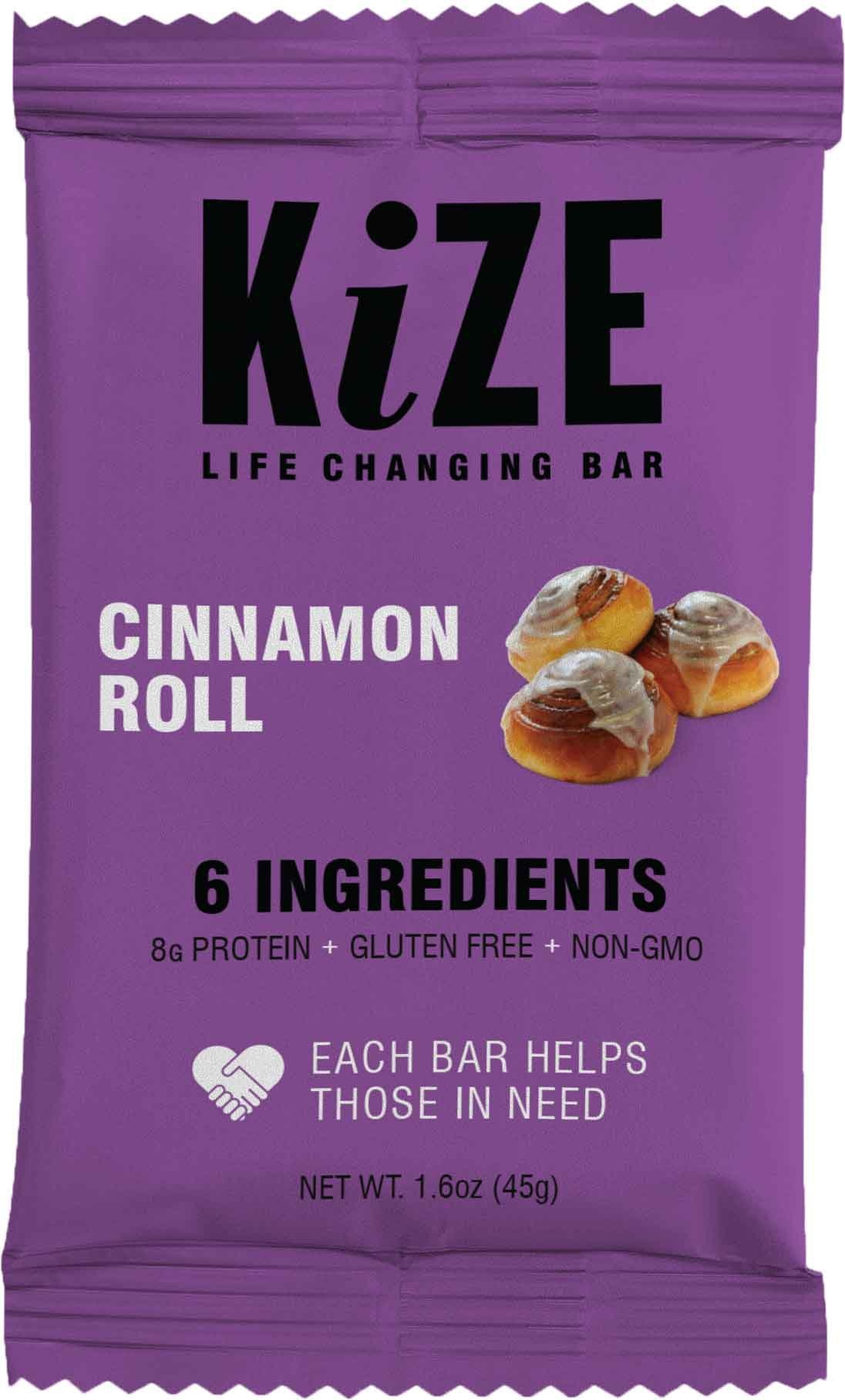 slide 1 of 1, KiZE Cinnamon Roll Raw Energy Bar, 1.6 oz