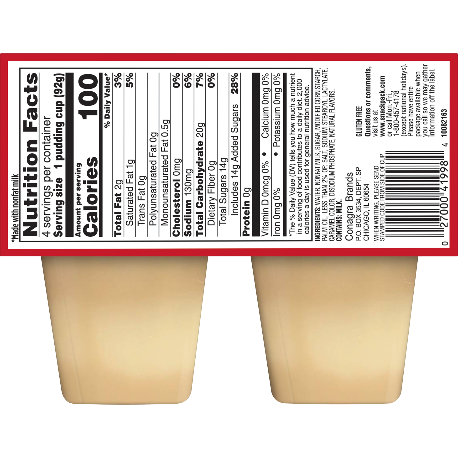 slide 2 of 2, Snack Pack Dulce De Leche Pudding, 4 ct; 3.25 oz