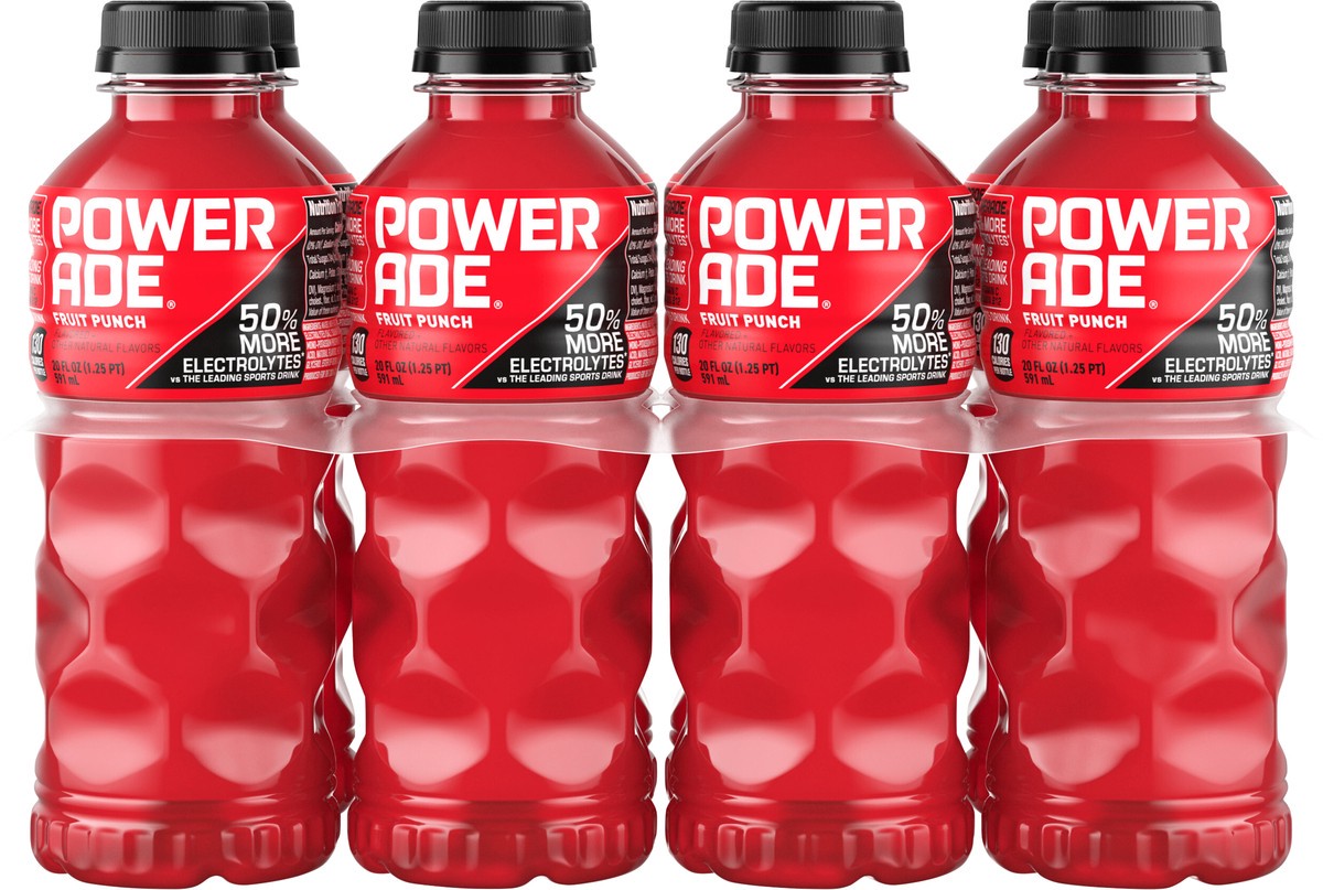 slide 9 of 9, POWERADE Fruit Punch Bottles- 8 ct, 8 ct