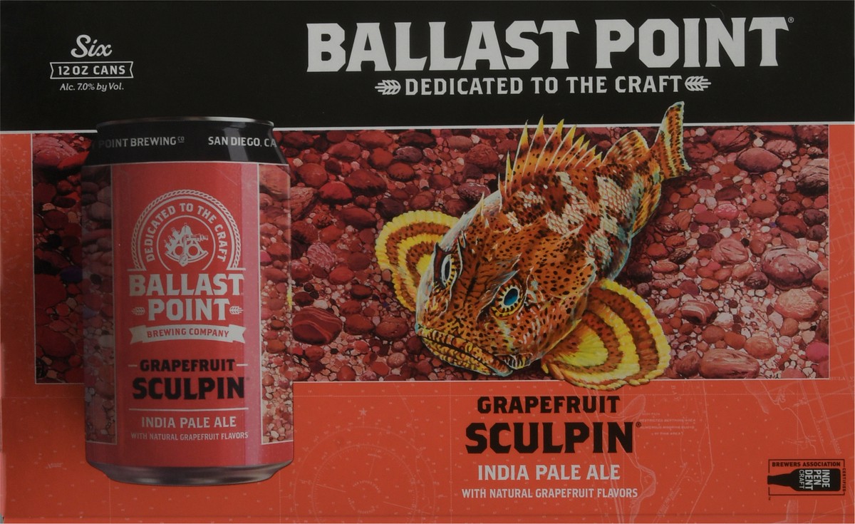 slide 9 of 10, Ballast Point Sculpin Grapefruit India Pale Ale Beer 6 ea, 6 ct