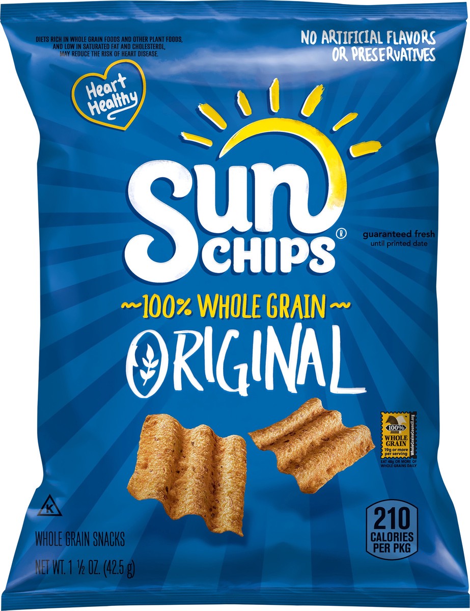 slide 5 of 5, SunChips Whole Grain Snacks Original 1 1/2 Oz, 1.5 oz