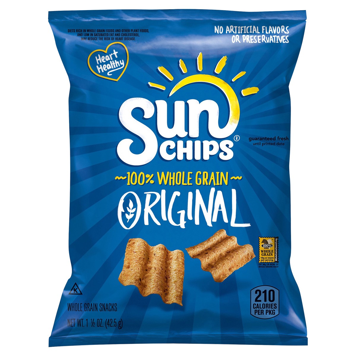 slide 1 of 5, SunChips Whole Grain Snacks Original 1 1/2 Oz, 1.5 oz