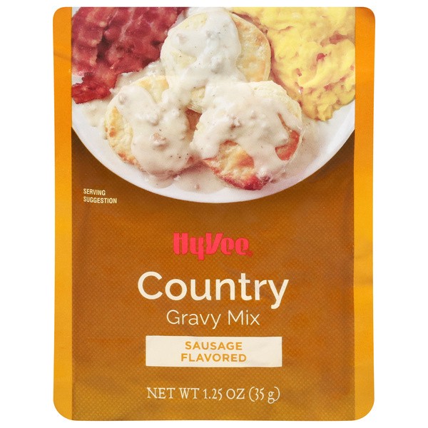 slide 1 of 8, Hy-vee Sausage Flavored Country Gravy Mix, 1.25 oz