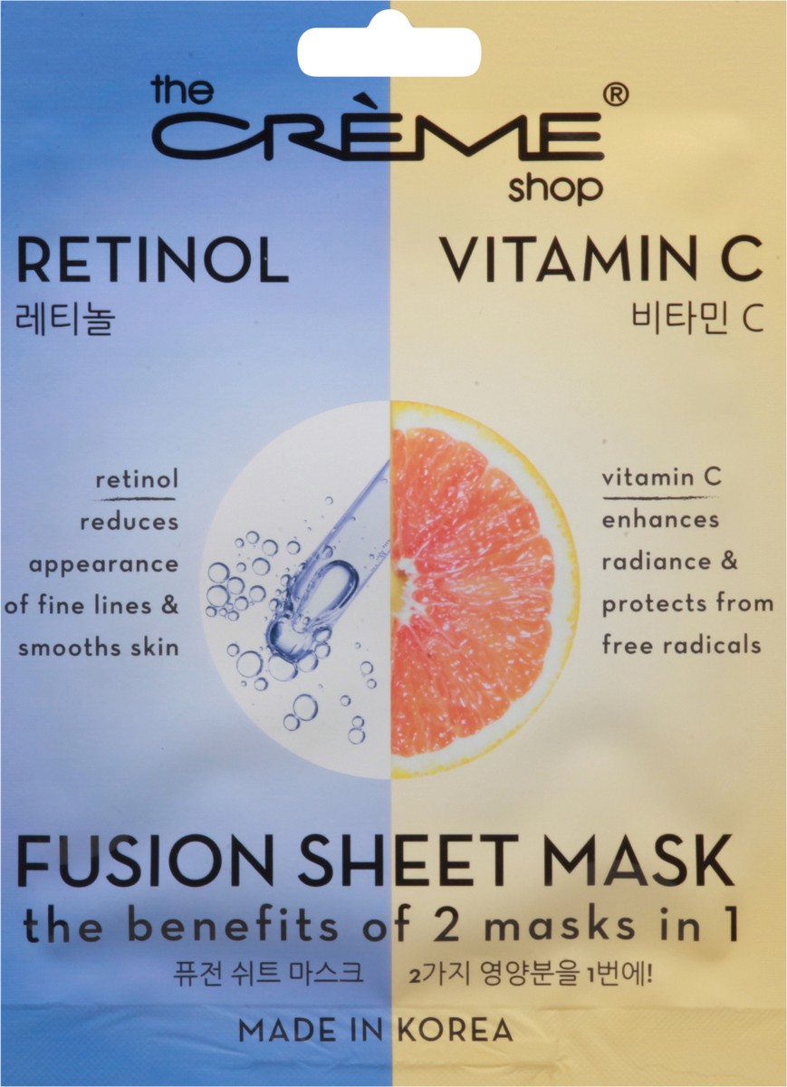 slide 11 of 12, The Crème Shop - Retinol & Vitamin C Fusion Sheet Mask, 1 ct
