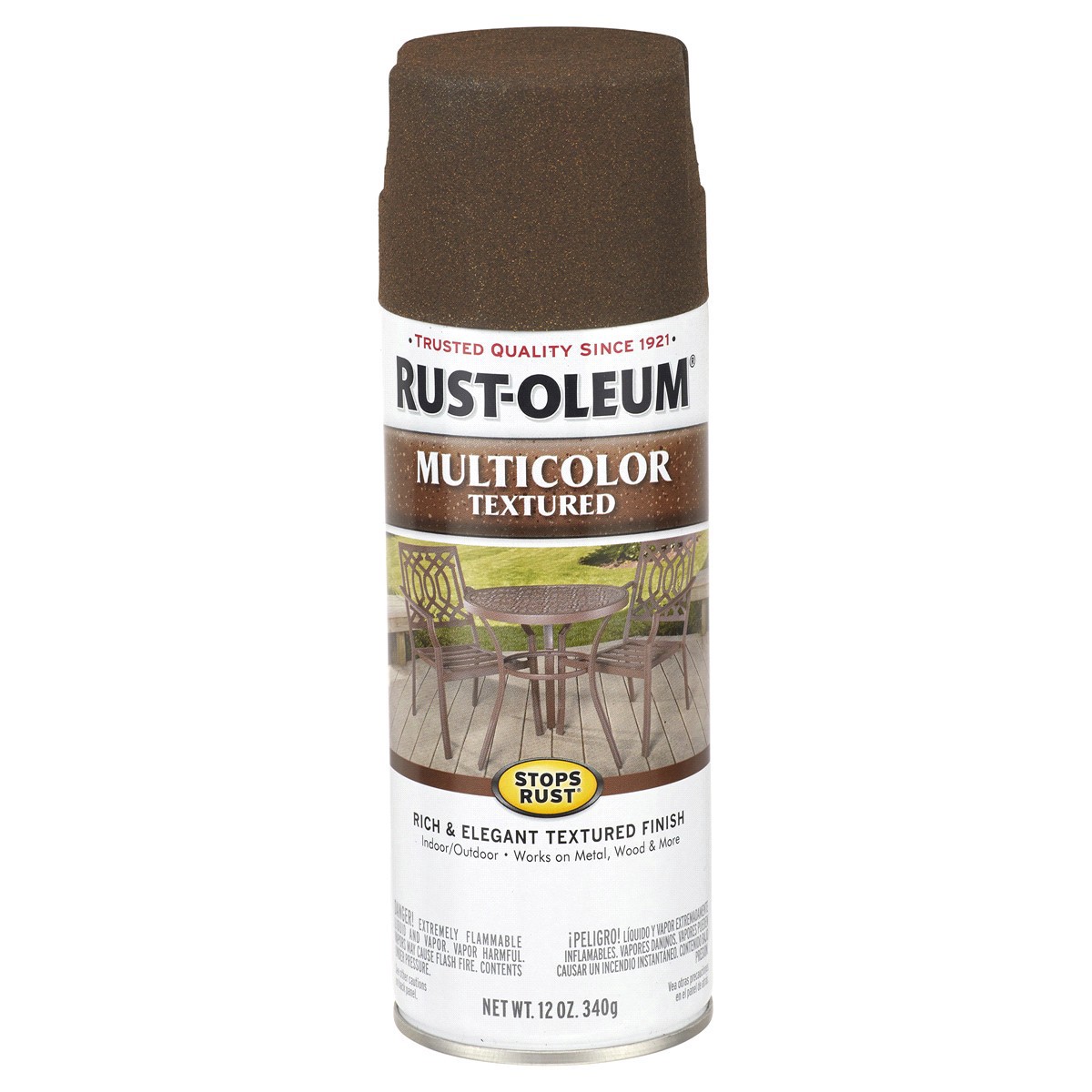 slide 1 of 9, Rust-Oleum Stops Rust Protective Multi-Color Textured Spray Paint - 223523, Autumn Brown, 12 oz