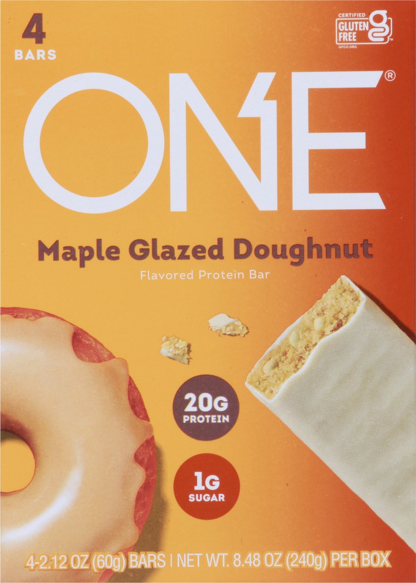 slide 4 of 9, ONE Maple Glazed Doughnut Flavored Protein Bars, 2.12 oz (4 Count), 4 ct