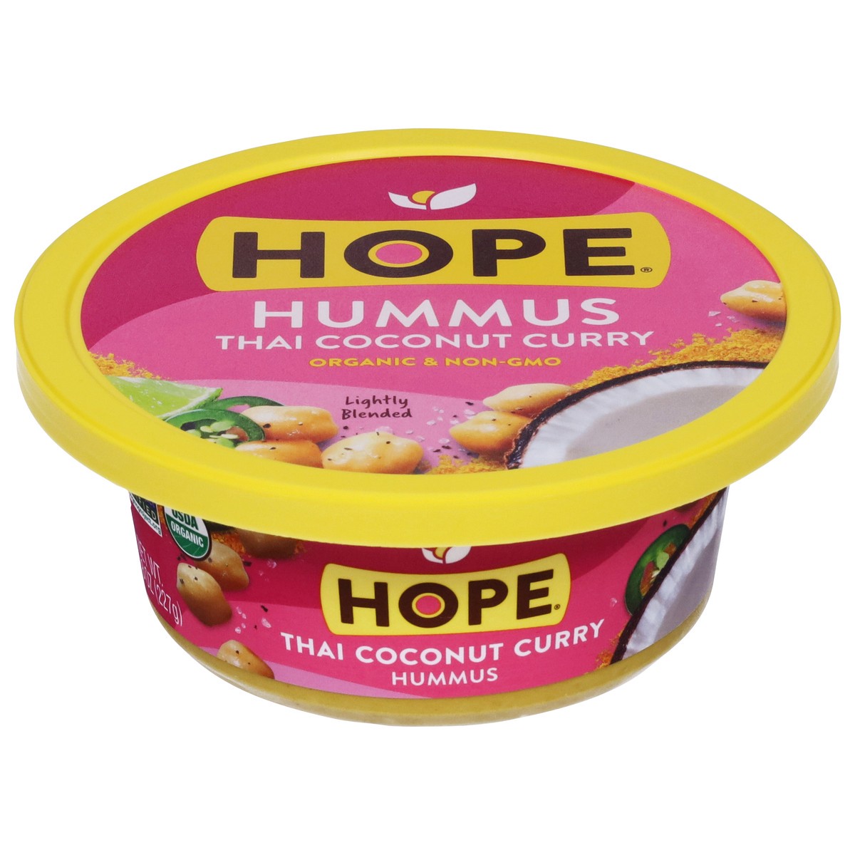 slide 1 of 9, Hope Foods Org Thai Coconut Cur Hummus, 8 oz