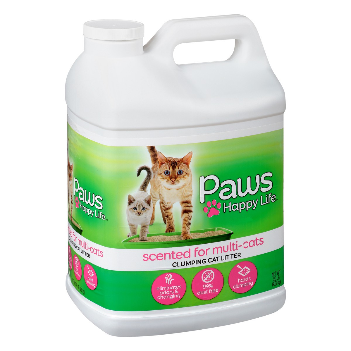 slide 2 of 11, Paws Happy Life Scented For Multi Cats Clumping Cat Litter, 20 lb