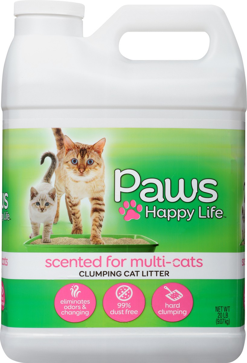 slide 1 of 11, Paws Happy Life Scented For Multi Cats Clumping Cat Litter, 20 lb