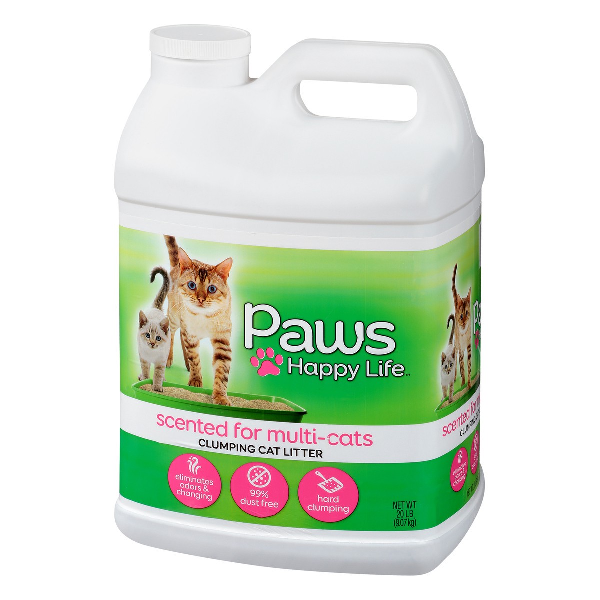 slide 3 of 11, Paws Happy Life Scented For Multi Cats Clumping Cat Litter, 20 lb