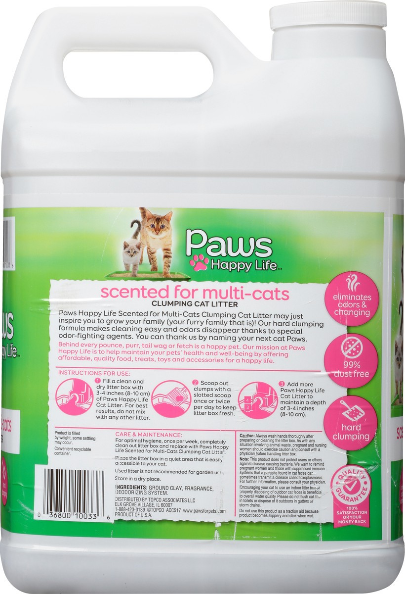 slide 4 of 11, Paws Happy Life Scented For Multi Cats Clumping Cat Litter, 20 lb