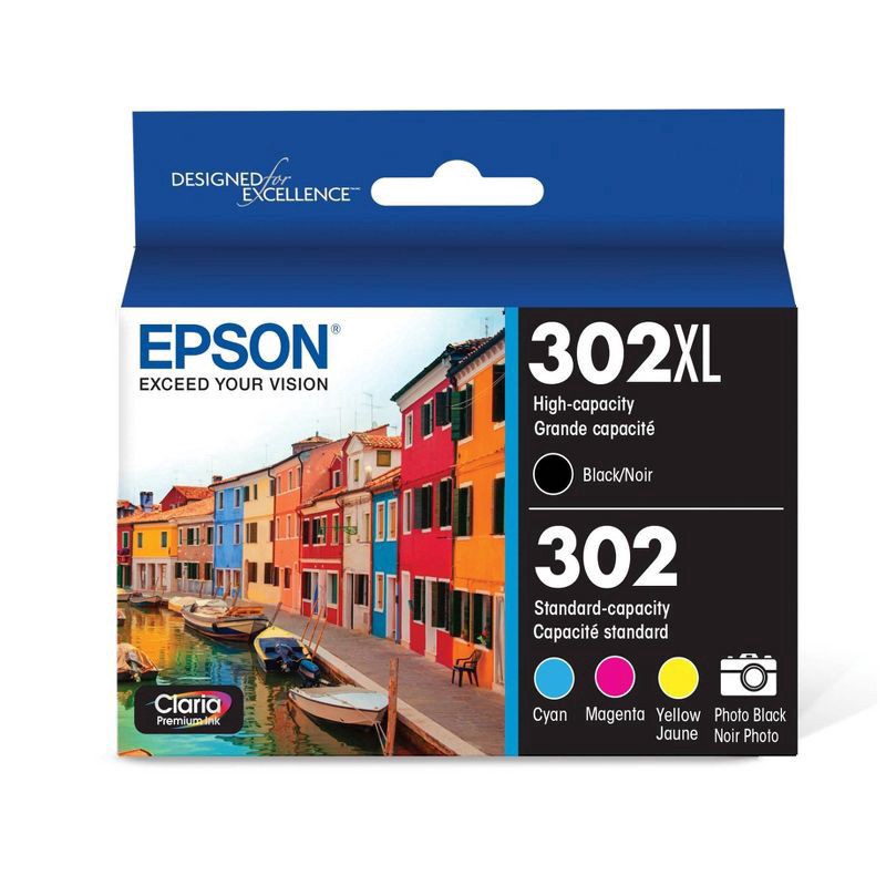 slide 1 of 4, Epson 302XL 5pk Combo Ink Cartridges - Black Photo Black Cyan Magenta Yellow (T302XL-BCS), 5 ct