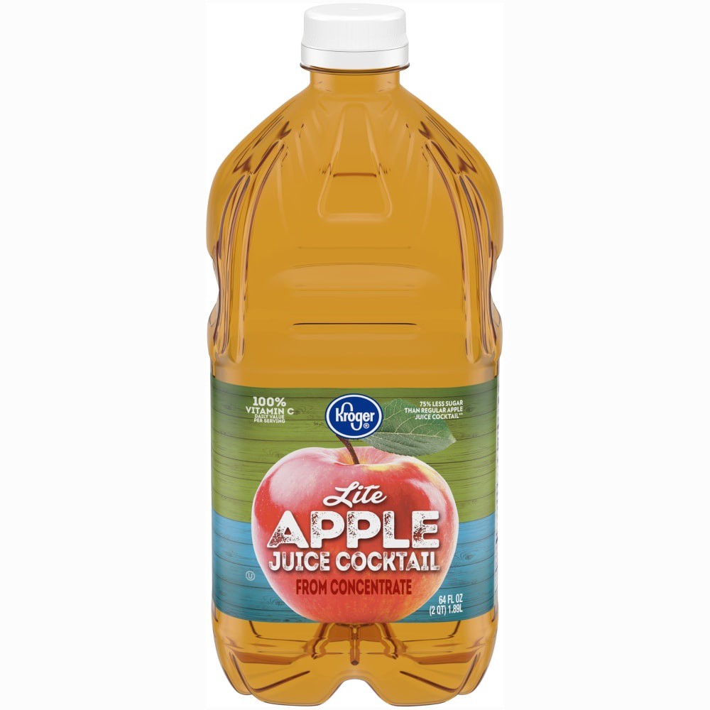slide 1 of 3, Kroger Lite Apple Juice Cocktail, 64 fl oz