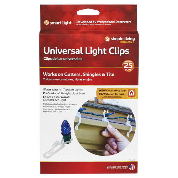 slide 1 of 1, Simple Living Innovations Universal Light Clips, 25 ct