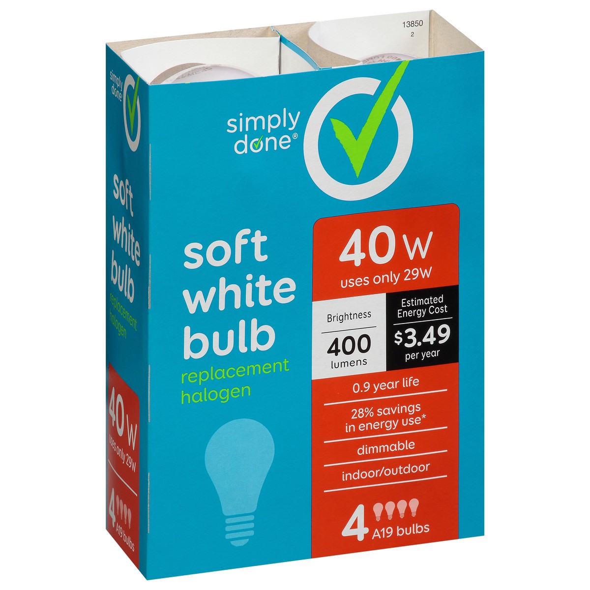 slide 9 of 9, Simply Done 40 Watts Soft White Halogen Replacement Light Bulbs 4 ea Sleeve, 4 ct