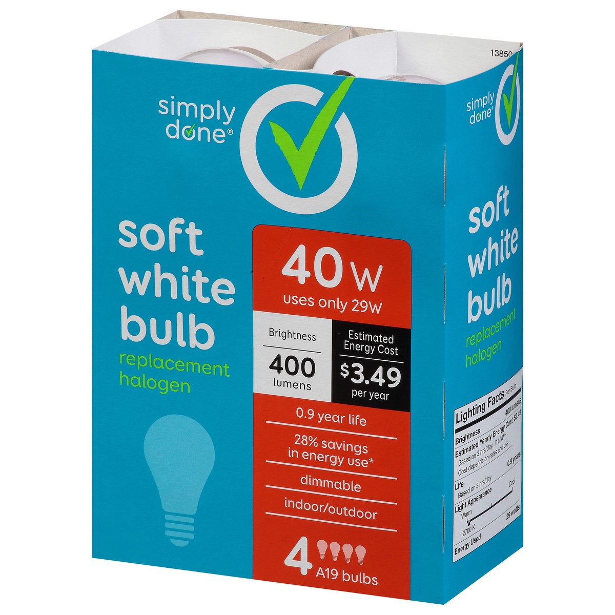 slide 3 of 9, Simply Done 40 Watts Soft White Halogen Replacement Light Bulbs 4 ea Sleeve, 4 ct