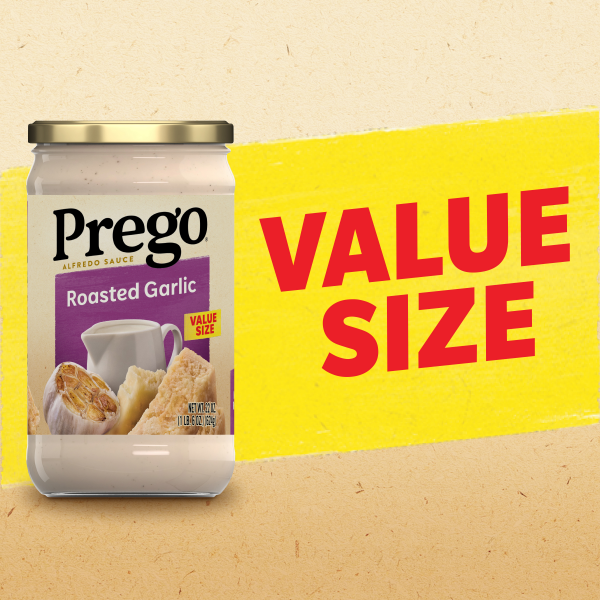 slide 21 of 22, Prego Alfredo Sauce with Roasted Garlic, 22 oz Jar, 22 oz