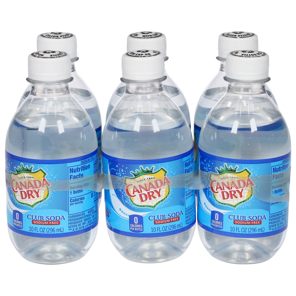 slide 1 of 13, Canada Dry Club Soda, 10 fl oz plastic bottles, 6 pack, 6 ct; 10 oz