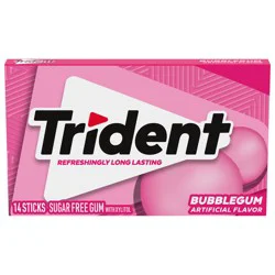 Trident MONDELEZ GLOBAL LLC (SNACKS US) TRIDENT Bubblegum 14PC Sleeve Top 623749 516483 - TRIDENT Redesign US - WAVE 1 14 STICKS English