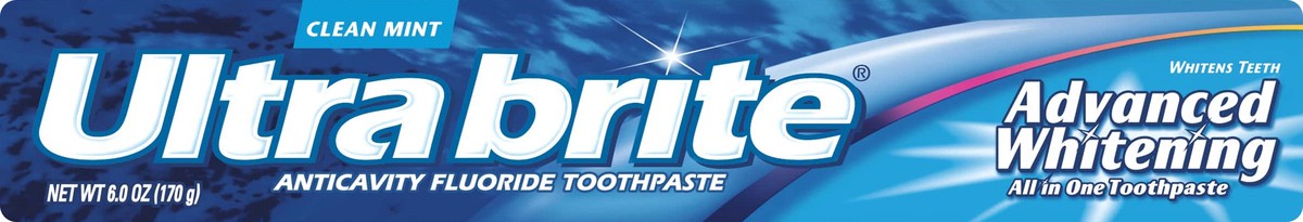 slide 4 of 5, Ultra Brite Advanced Whitening Toothpaste, Clean Mint - 6.0 Ounce, 6 oz