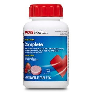 slide 1 of 1, CVS Health Dual Action Complete Acid Reducer Plus Antacid Tablets Berry, 50 ct