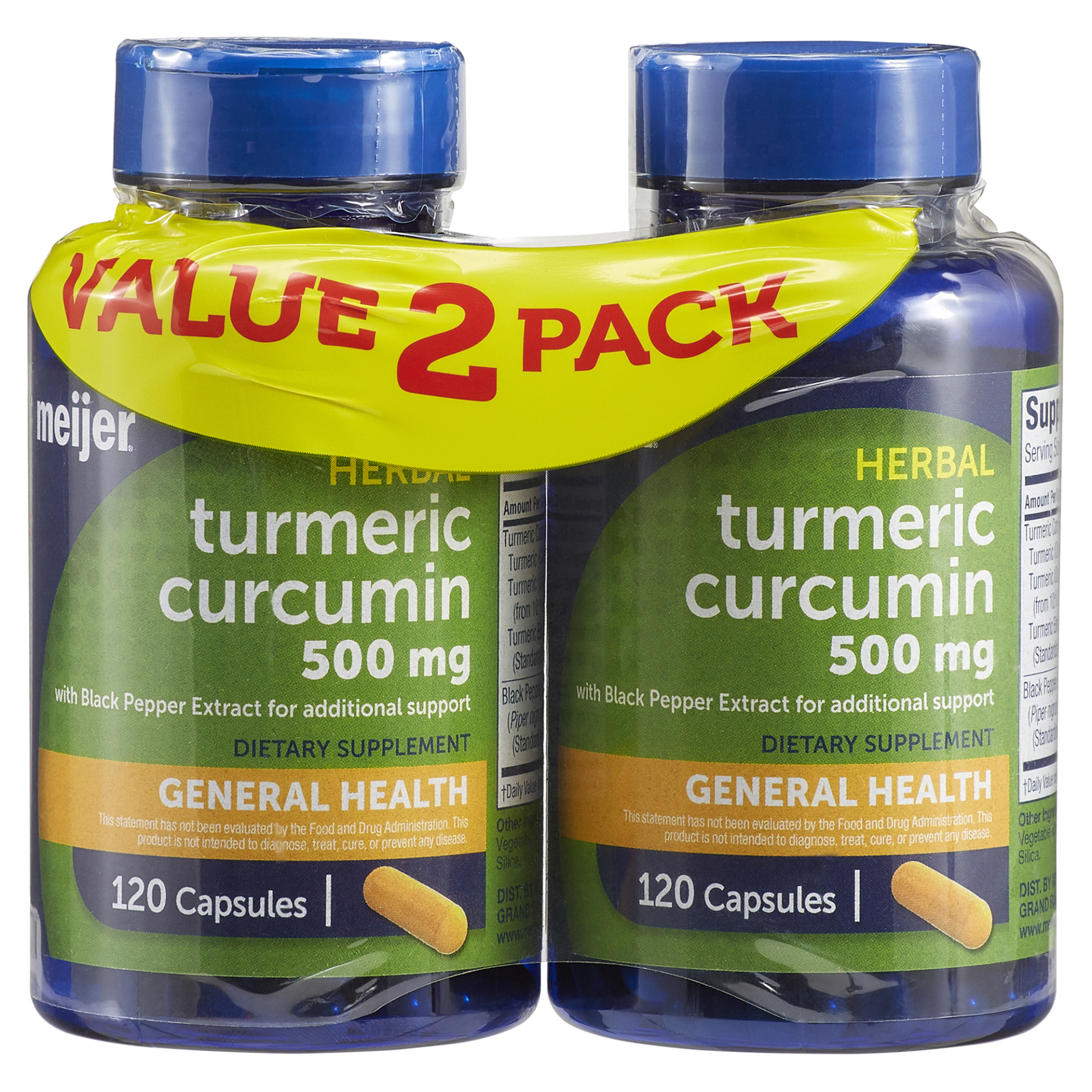 slide 1 of 1, Meijer Herbal Turmeric Curcumin, 500 mg
