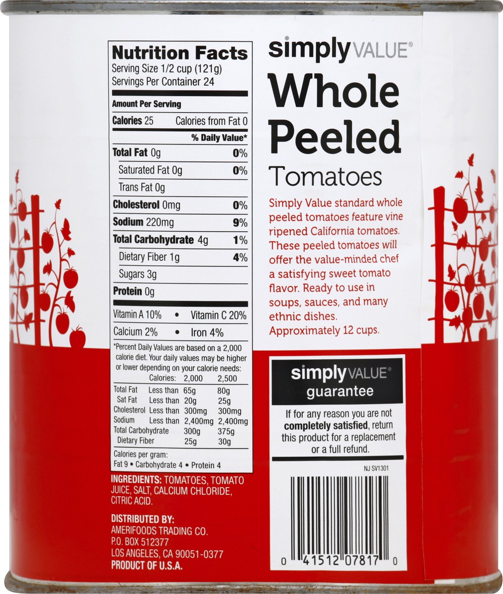 slide 4 of 7, Cb03 Simply Value Whole Peeled Tomato, 102 oz