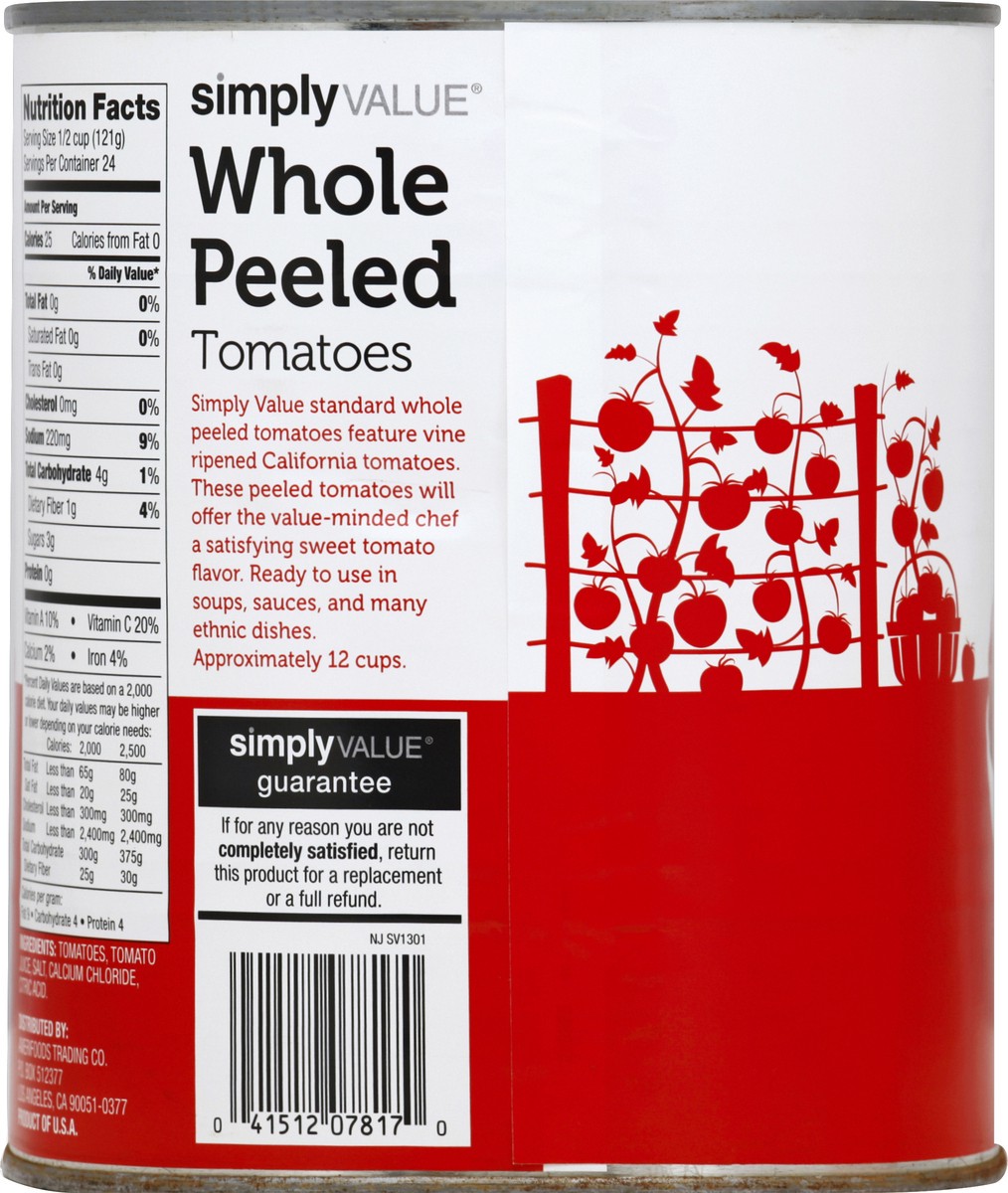 slide 7 of 7, Cb03 Simply Value Whole Peeled Tomato, 102 oz