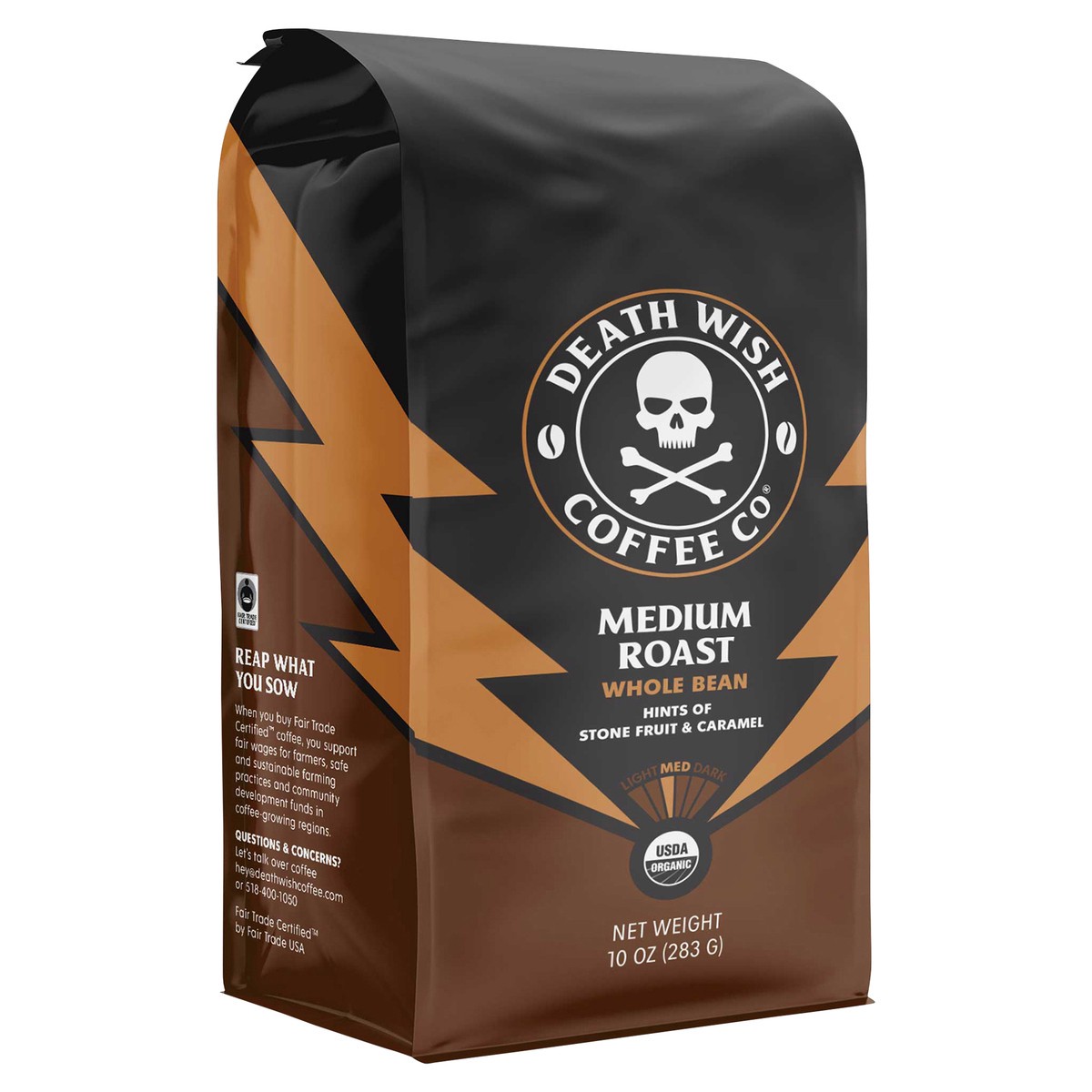 slide 9 of 9, Death Wish Coffee Co. Medium Roast 10oz Whole Bean, 10 oz