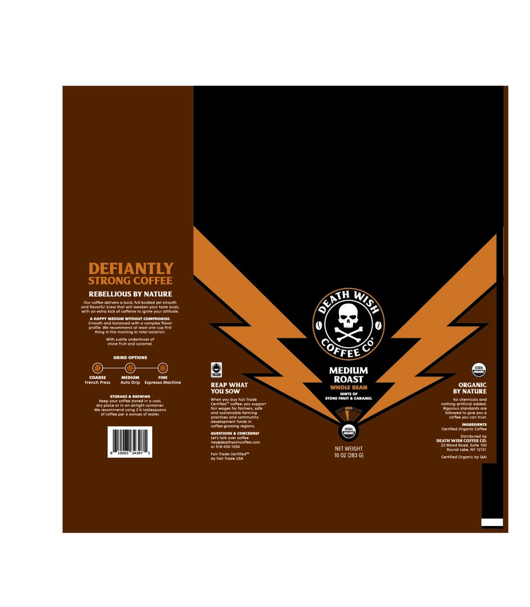 slide 2 of 9, Death Wish Coffee Co. Medium Roast 10oz Whole Bean, 10 oz