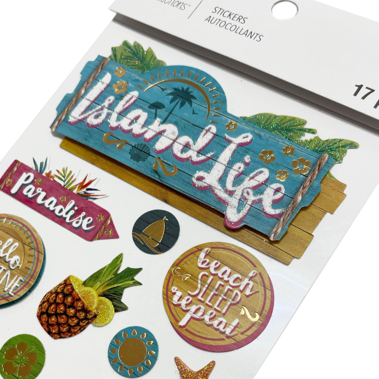 slide 5 of 5, Island Life Stickers By Recollections, 4 in x 8.5 in