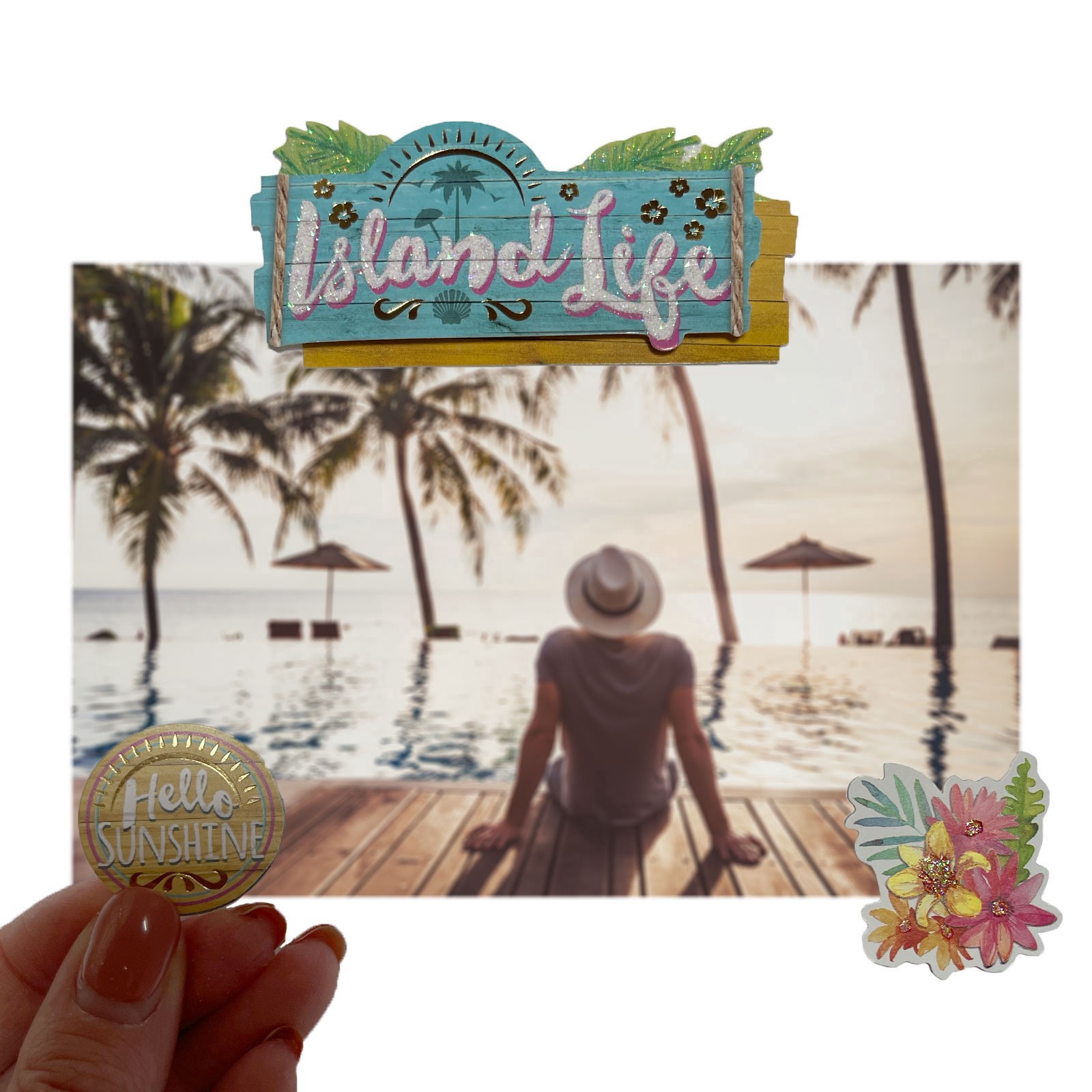 slide 4 of 5, Island Life Stickers By Recollections, 4 in x 8.5 in