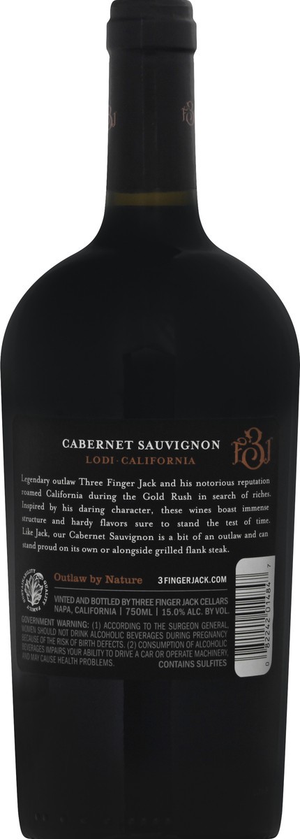 slide 8 of 9, Three Finger Jack Cabernet Sauvignon, 750 ml