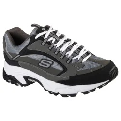 Skechers Sport Men's Stamina Cutback Casual Shoes, Charcoal, Black, Size 13 Wide