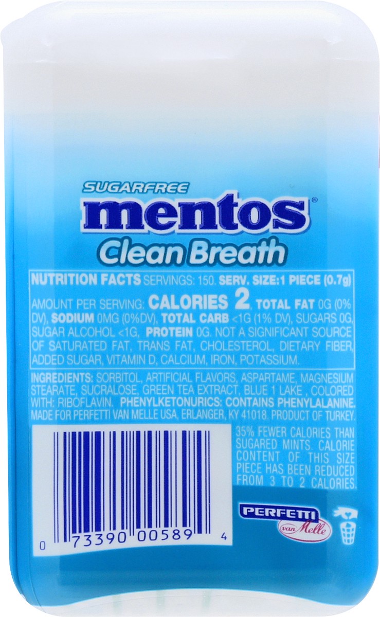 slide 11 of 13, Mentos Sugarfree Clean Breath Intense Wintergreen Hard Mints 150 ea, 150 ct