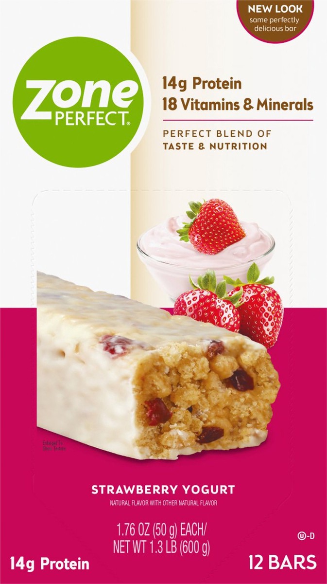 slide 6 of 7, Zone Perfect Protein Bar Strawberry Yogurt Bars 12 - 1.76 oz Bars, 12 ct